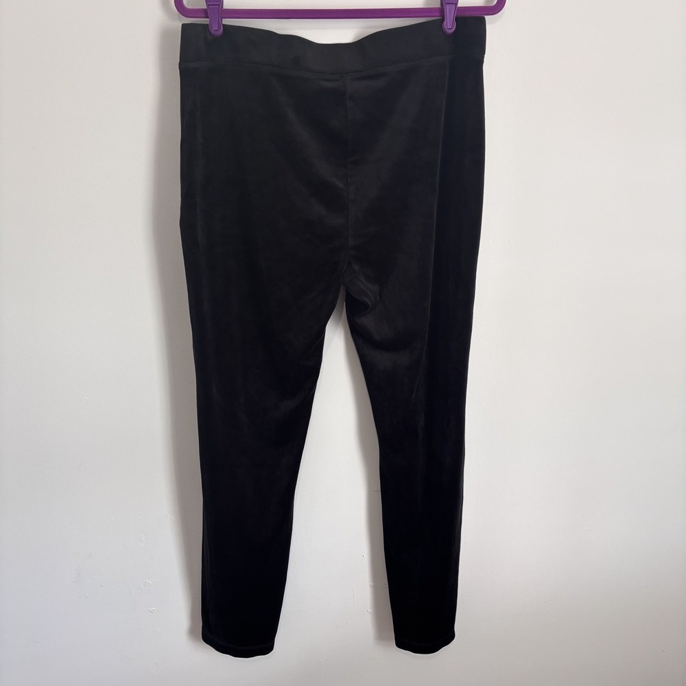 Juicy Couture Women's Velour Drawstring Track Pants Size L Black Y2K Lounge Soft - Picture 5 of 12